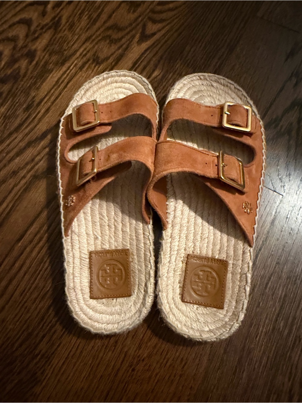 Tory Burch suede Double Buckle espadrille Sandals